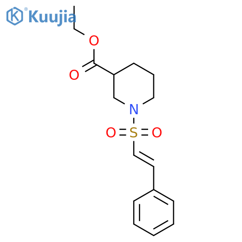 3-​Piperidinecarboxylic acid, 1-​[(2-​phenylethenyl)​sulfonyl]​-​, ethyl ester structure