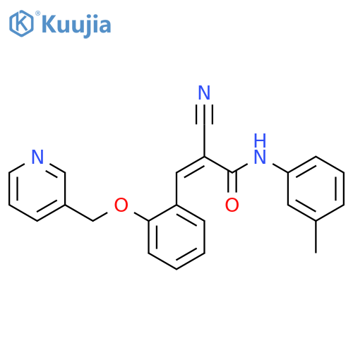 (Z)-2-cyano-N-(3-methylphenyl)-3-[2-(pyridin-3-ylmethoxy)phenyl]prop-2-enamide structure