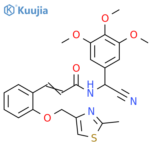 N-[Cyano(3,4,5-trimethoxyphenyl)methyl]-3-[2-[(2-methyl-4-thiazolyl)methoxy]phenyl]-2-propenamide structure