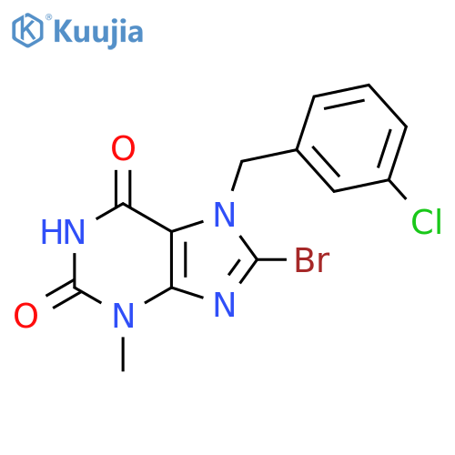 8-Bromo-7-(3-chlorobenzyl)-3-methyl-3,7-dihydro-1H-purine-2,6-dione structure