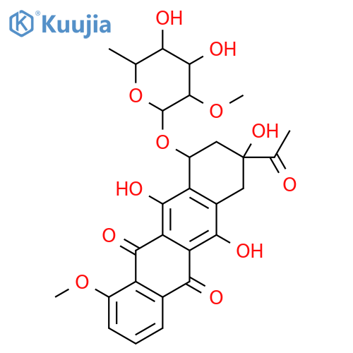 5,12-Naphthacenedione,8-acetyl-10-[(6-deoxy-2-O-methyl-a-L-talopyranosyl)oxy]-7,8,9,10-tetrahydro-6,8,11-trihydroxy-1-methoxy-,(8S-cis)- (9CI) structure