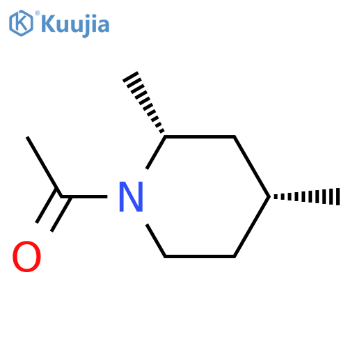 Piperidine,1-acetyl-2,4-dimethyl-, cis- (9CI) structure