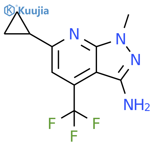 6-Cyclopropyl-1-methyl-4-(trifluoromethyl)-1H-pyrazolo3,4-bpyridin-3-amine structure