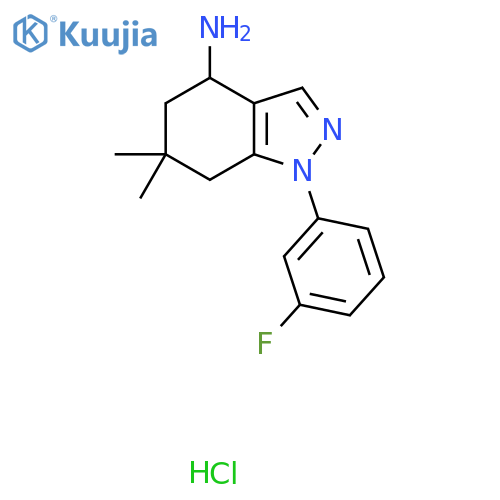 1-(3-Fluorophenyl)-6,6-dimethyl-4,5,6,7-tetrahydro-1H-indazol-4-amine hydrochloride structure
