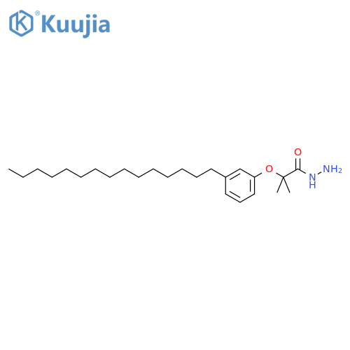 Propanoic acid,2-methyl-2-(3-pentadecylphenoxy)-, hydrazide structure