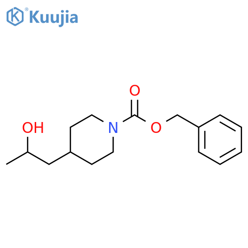 1-Piperidinecarboxylic acid, 4-(2-hydroxypropyl)-, phenylmethyl ester structure