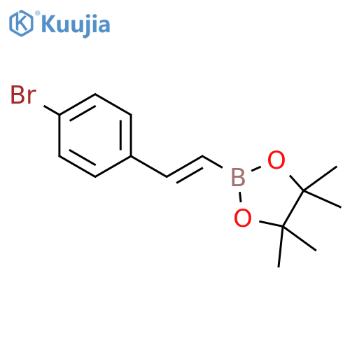 2-(E)-2-(4-bromophenyl)ethenyl-4,4,5,5-tetramethyl-1,3,2-dioxaborolane structure