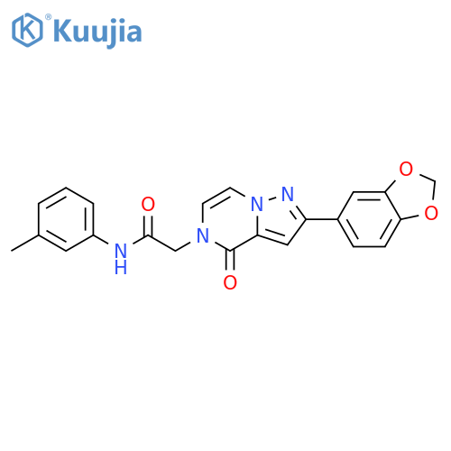 2-[2-(2H-1,3-benzodioxol-5-yl)-4-oxo-4H,5H-pyrazolo[1,5-a]pyrazin-5-yl]-N-(3-methylphenyl)acetamide structure
