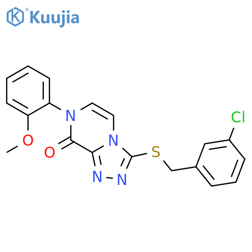 3-{[(3-chlorophenyl)methyl]sulfanyl}-7-(2-methoxyphenyl)-7H,8H-[1,2,4]triazolo[4,3-a]pyrazin-8-one structure