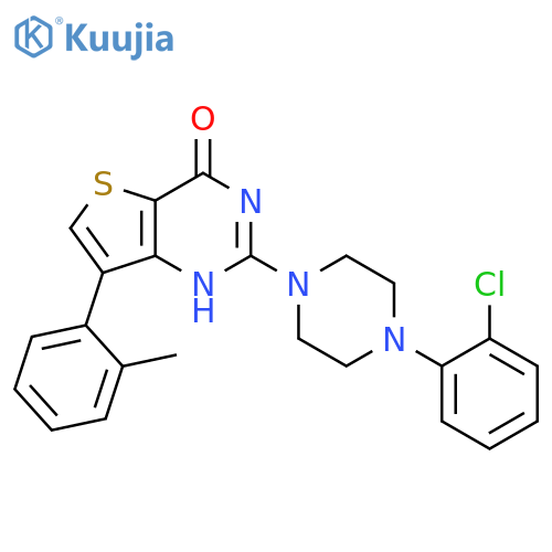 2-[4-(2-chlorophenyl)piperazin-1-yl]-7-(2-methylphenyl)-3H,4H-thieno[3,2-d]pyrimidin-4-one structure