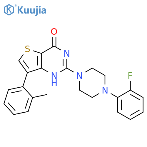 2-[4-(2-fluorophenyl)piperazin-1-yl]-7-(2-methylphenyl)-3H,4H-thieno[3,2-d]pyrimidin-4-one structure