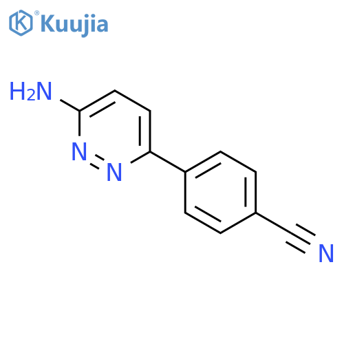 4-(6-amino-3-pyridazinyl)-Benzonitrile structure