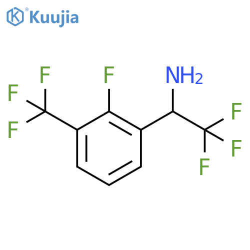 2,2,2-trifluoro-1-2-fluoro-3-(trifluoromethyl)phenylethan-1-amine structure