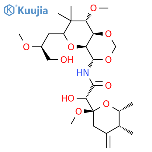 D-glycero-L-gulo-Nonitol,4,8-anhydro-3,5-dideoxy-9-C-[[(2S)-hydroxy[(2R,5R,6R)-tetrahydro-2-methoxy-5,6-dimethyl-4-methylene-2H-pyran-2-yl]acetyl]amino]-5,5-dimethyl-2,6-di-O-methyl-7,9-O-methylene-,(9S)- structure