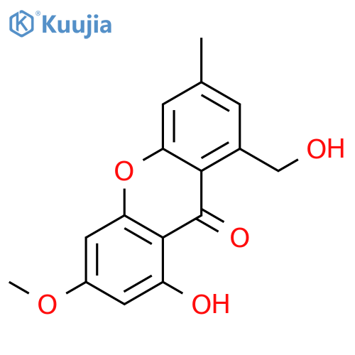 1-hydroxy-8-(hydroxymethyl)-3-methoxy-6-methyl-9H-xanthen-9-one structure