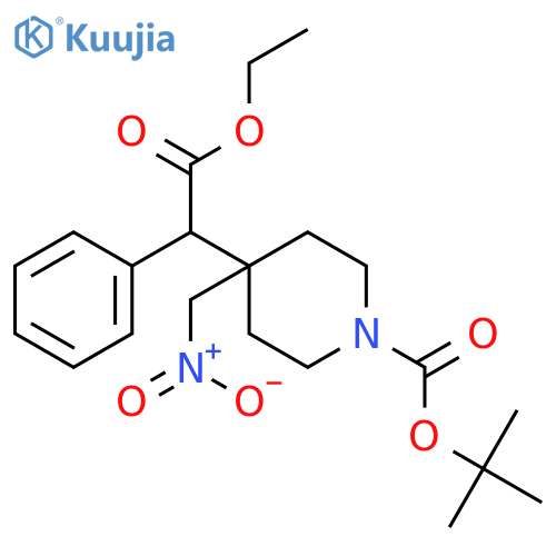 tert-Butyl 4-(2-ethoxy-2-oxo-1-phenylethyl)-4-(nitromethyl)piperidine-1-carboxylate structure