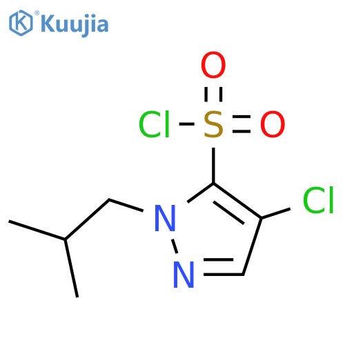 4-chloro-1-(2-methylpropyl)-1H-pyrazole-5-sulfonyl chloride structure