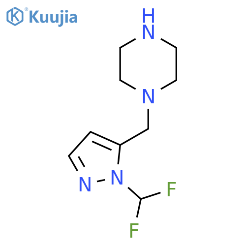1-{1-(difluoromethyl)-1H-pyrazol-5-ylmethyl}piperazine structure