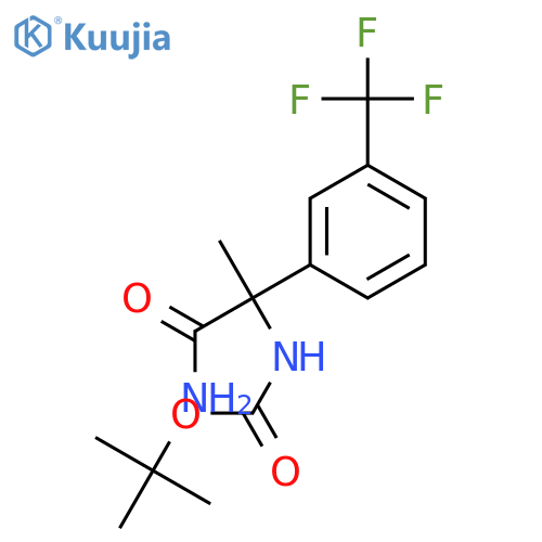 tert-Butyl (1-amino-1-oxo-2-(3-(trifluoromethyl)phenyl)propan-2-yl)carbamate structure