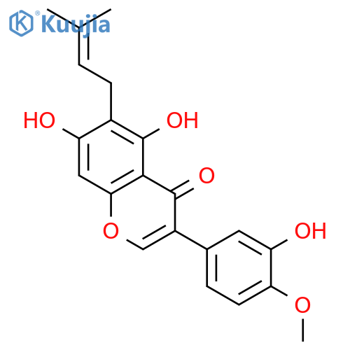 4H-1-Benzopyran-4-one,5,7-dihydroxy-3-(3-hydroxy-4-methoxyphenyl)-6-(3-methyl-2-buten-1-yl)- structure