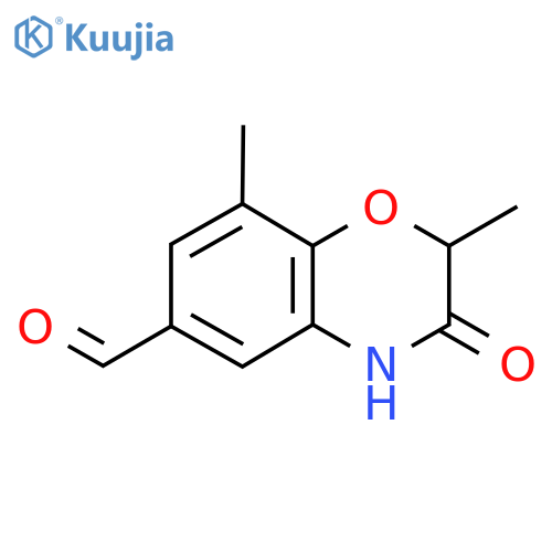 3,4-Dihydro-2,8-dimethyl-3-oxo-2H-1,4-benzoxazine-6-carboxaldehyde structure