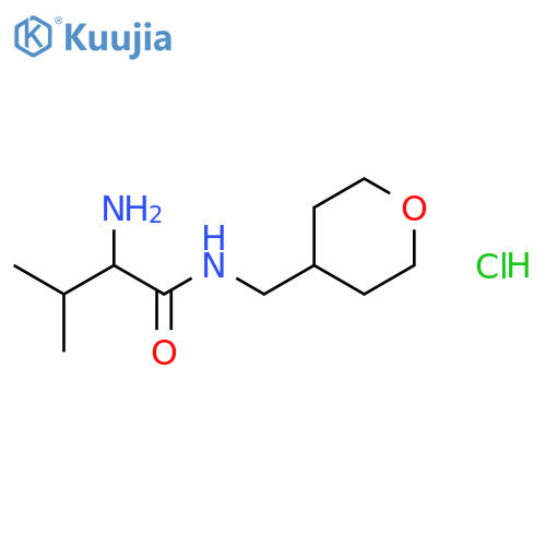 2-Amino-3-methyl-N-(tetrahydro-2H-pyran-4-ylmethyl)butanamide hydrochloride structure