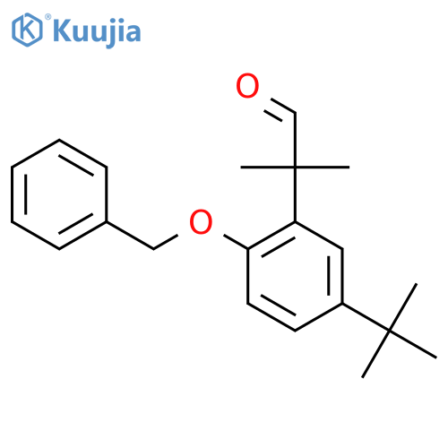 2-(2-(Benzyloxy)-5-(tert-butyl)phenyl)-2-methylpropanal structure