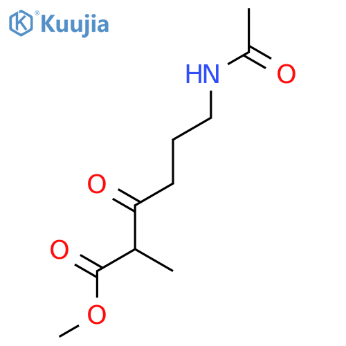 Hexanoic acid, 6-(acetylamino)-2-methyl-3-oxo-, methyl ester structure