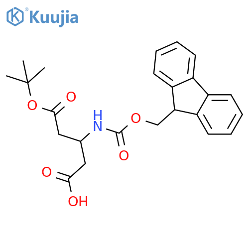 (S)-3-((((9H-Fluoren-9-yl)methoxy)carbonyl)amino)-5-(tert-butoxy)-5-oxopentanoic acid structure
