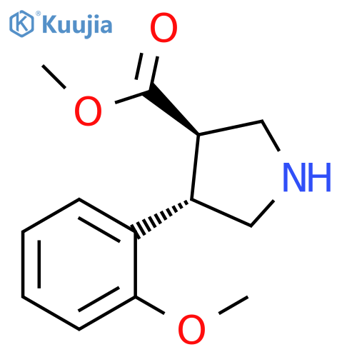 rac-methyl (3R,4S)-4-(2-methoxyphenyl)pyrrolidine-3-carboxylate structure