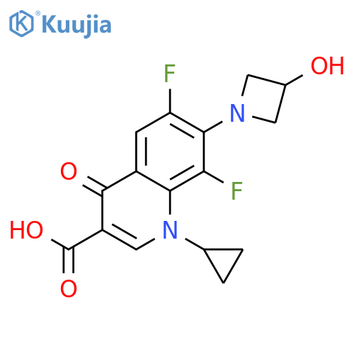 3-Quinolinecarboxylicacid, 1-cyclopropyl-6,8-difluoro-1,4-dihydro-7-(3-hydroxy-1-azetidinyl)-4-oxo- structure