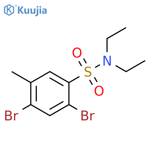 2,4-dibromo-N,N-diethyl-5-methylbenzene-1-sulfonamide structure