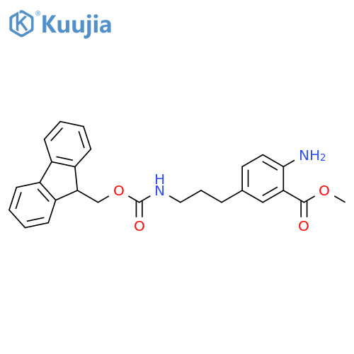 (9H-fluoren-9-yl)methyl 3-(3-(methoxycarbonyl)-4-aminophenyl)propylcarbamate structure