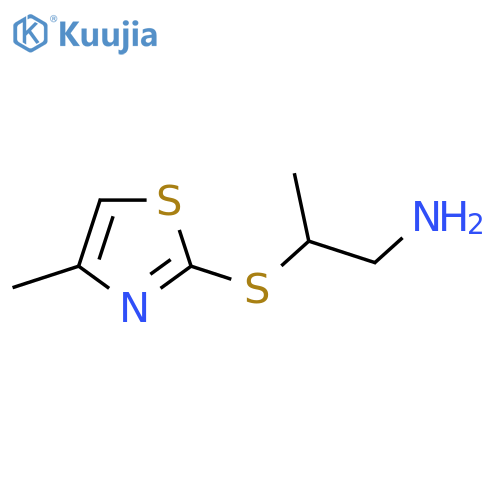 2-(4-methyl-1,3-thiazol-2-yl)sulfanylpropan-1-amine structure