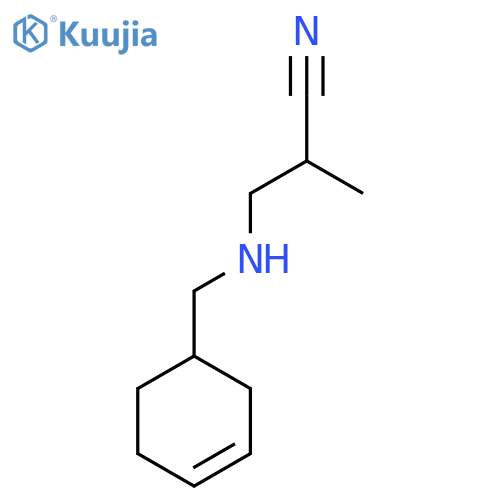 3-{[(Cyclohex-3-en-1-yl)methyl]amino}-2-methylpropanenitrile structure