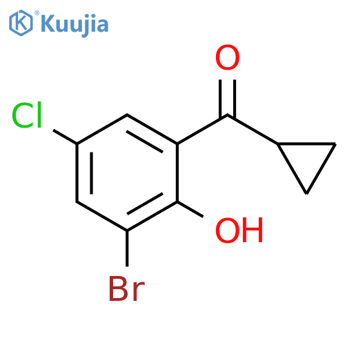 2-bromo-4-chloro-6-cyclopropanecarbonylphenol structure