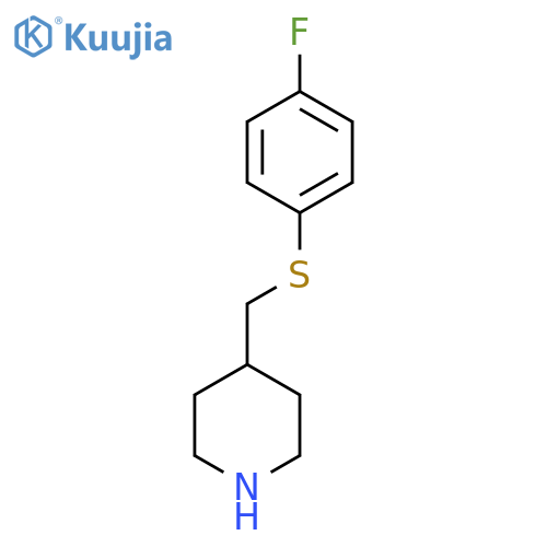 4-{[(4-fluorophenyl)sulfanyl]methyl}piperidine structure