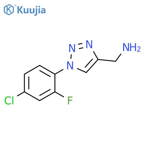[1-(4-chloro-2-fluorophenyl)-1H-1,2,3-triazol-4-yl]methanamine structure
