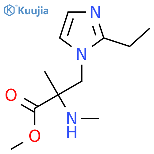 methyl 3-(2-ethyl-1H-imidazol-1-yl)-2-methyl-2-(methylamino)propanoate structure