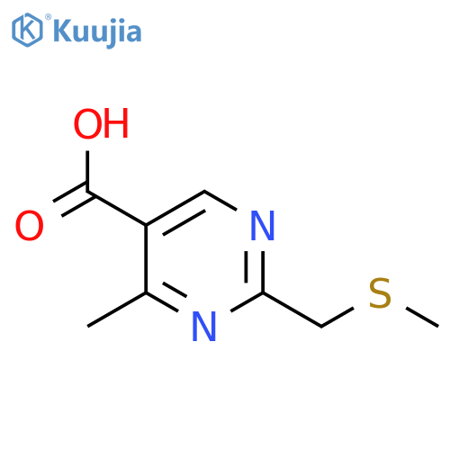 4-Methyl-2-[(methylsulfanyl)methyl]pyrimidine-5-carboxylic acid structure