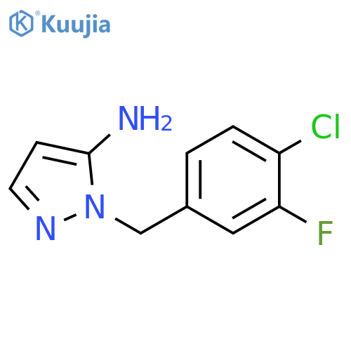 1-(4-chloro-3-fluorophenyl)methyl-1H-pyrazol-5-amine structure