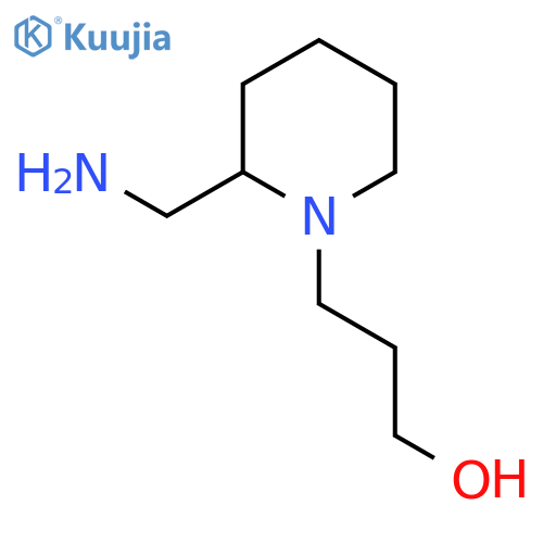 3-2-(aminomethyl)piperidin-1-ylpropan-1-ol structure