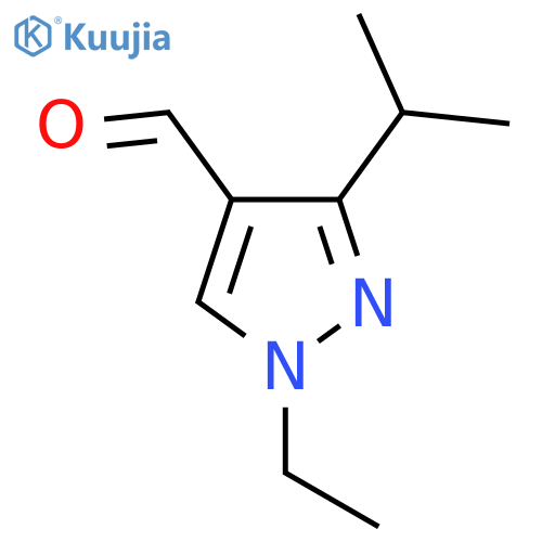 1-ethyl-3-(propan-2-yl)-1H-pyrazole-4-carbaldehyde structure