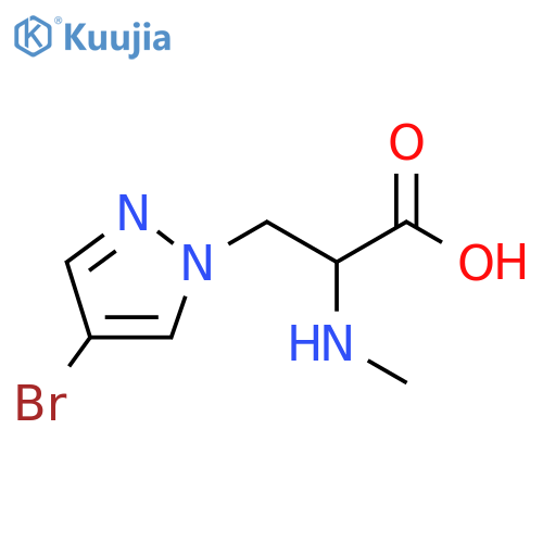 3-(4-bromo-1H-pyrazol-1-yl)-2-(methylamino)propanoic acid structure