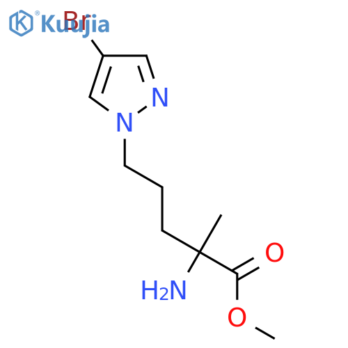 Methyl 2-amino-5-(4-bromo-1h-pyrazol-1-yl)-2-methylpentanoate structure
