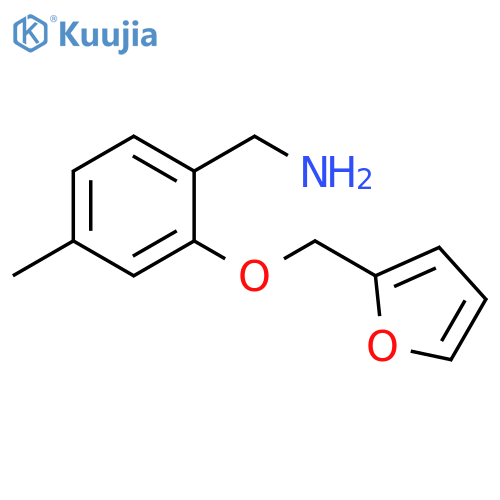 2-(furan-2-ylmethoxy)-4-methylphenylmethanamine structure
