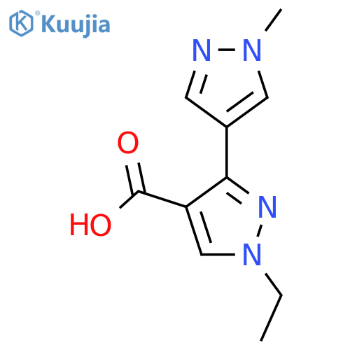 1-Ethyl-3-(1-methyl-1H-pyrazol-4-yl)-1H-pyrazole-4-carboxylic acid structure
