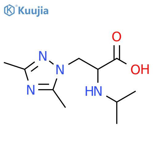 3-(dimethyl-1H-1,2,4-triazol-1-yl)-2-(propan-2-yl)aminopropanoic acid structure