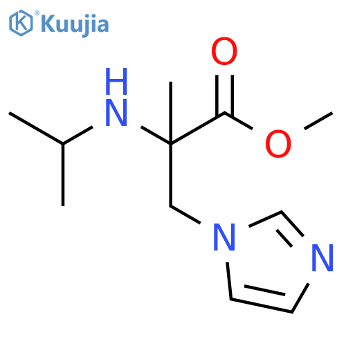 methyl 3-(1H-imidazol-1-yl)-2-methyl-2-(propan-2-yl)aminopropanoate structure