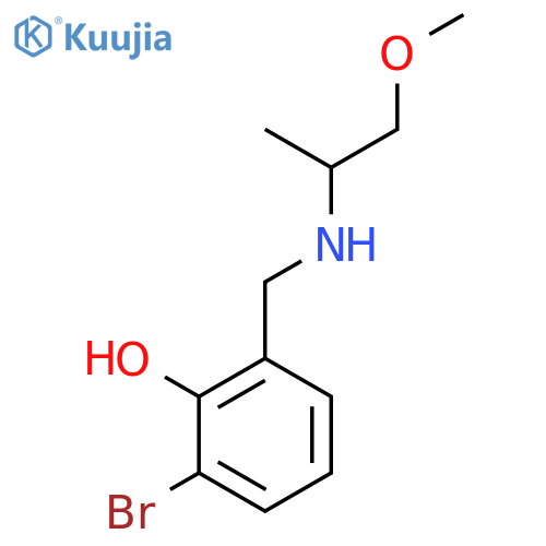 2-bromo-6-{(1-methoxypropan-2-yl)aminomethyl}phenol structure